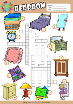 Bedroom ESL Printable Worksheets For Kids 1